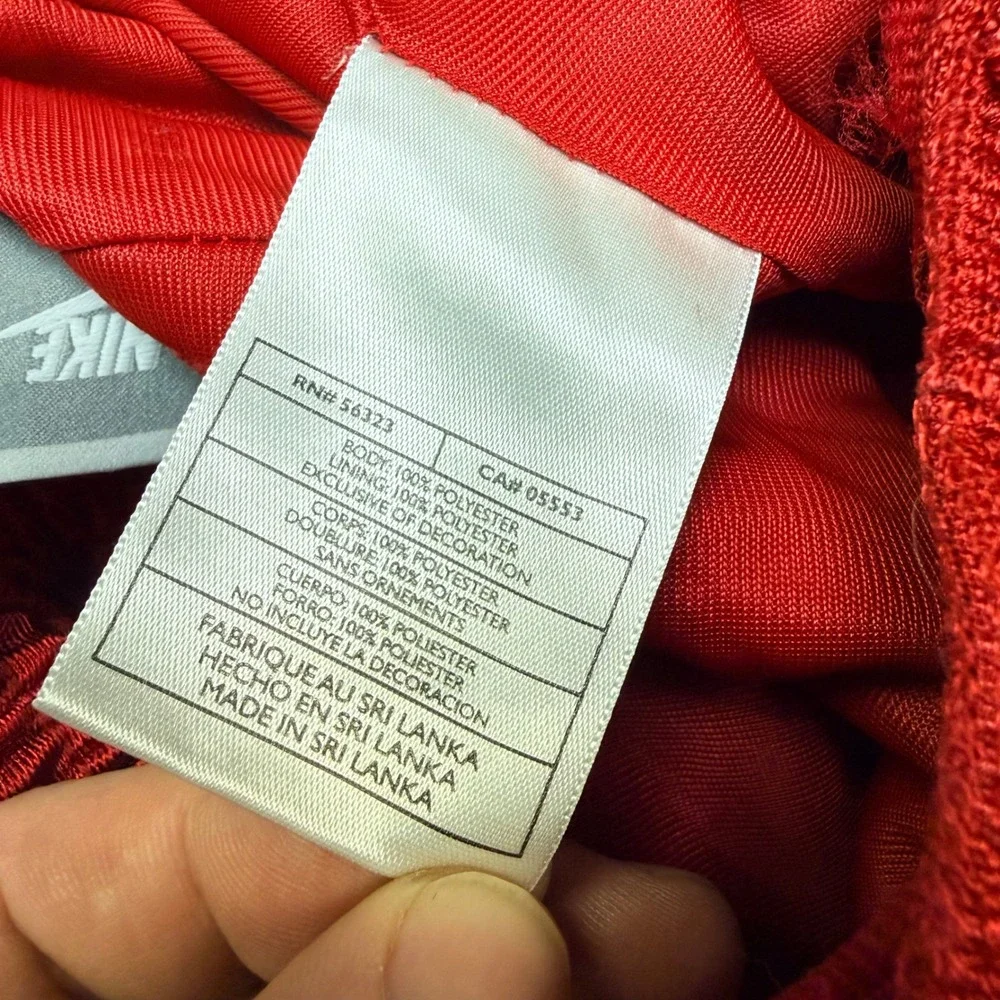 Nike Basketball Shorts Mens Large Shiny Red‎ Dazzle Mesh Athletic Gym Swoosh Y2K